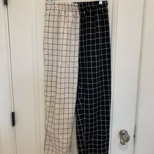 Beand new two toned grid sweatpants from SHEIN
